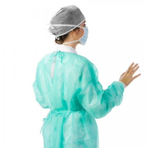 Bata Verde Cierre Trasero | Polipropileno TNT | 16Gr (100 uds)