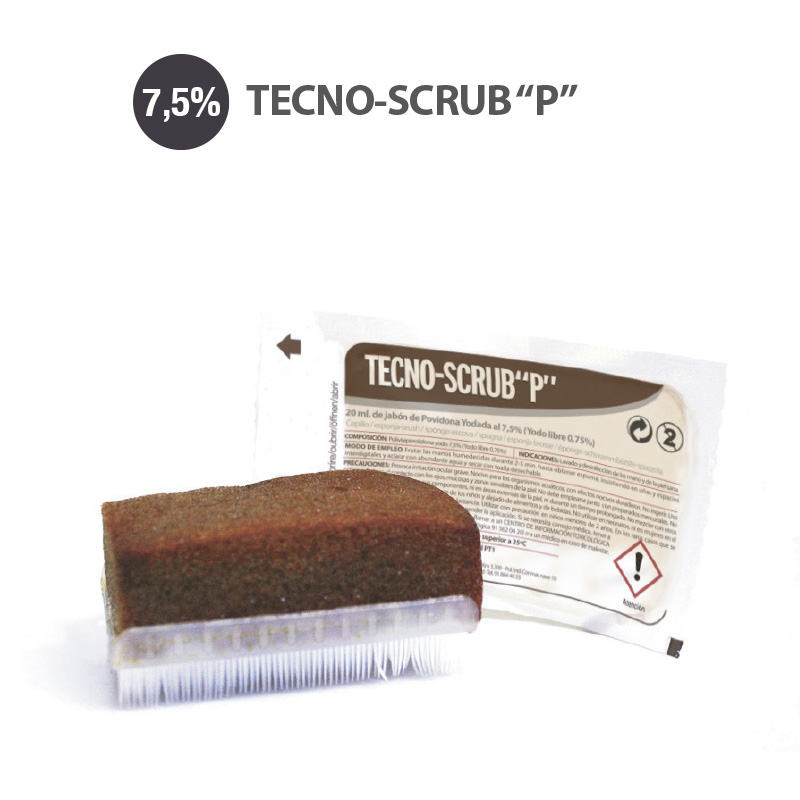 Cepillo Tecno-Scrub “P” Solución Jabonosa de Povidona Iodada 7,5% (30 uds)