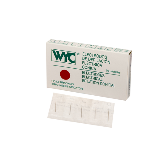 Agujas Depilación Eléctrica 'K' | Oro Cónica | WYC (50 uds)