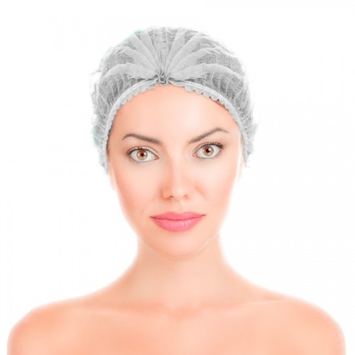 [004-016] Gorro Desechable Acordeón | Blanco TNT (100 uds)