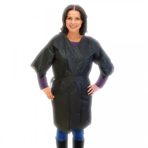 [004-038] Kimono Negro | Polipropileno TNT | 30Gr (100 uds)